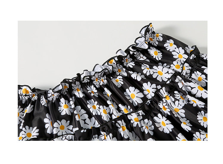 Daisy Print Ruffle Swimsuit Set 