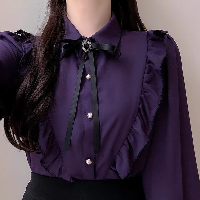 Dark Academia Victorian Shirt Gothic Princesscore Blouse