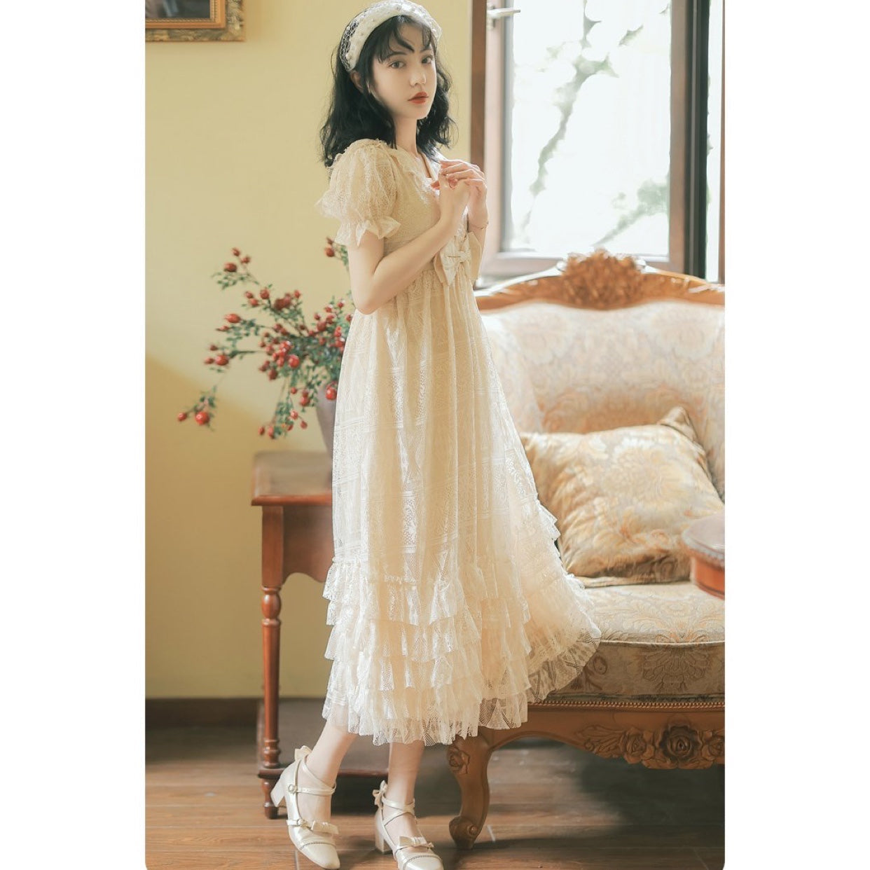 Vintage-style Royalcore Lace Princess Lolita Dress Princesscore