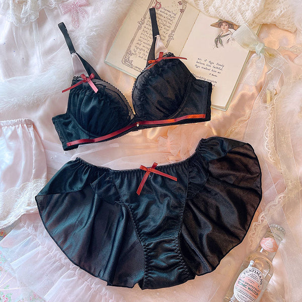 Lolita Strawberry Lingerie Set With Transparent Bra And Knicker