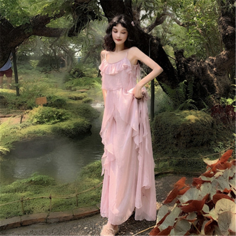 Eva Blush Pink Chiffon Fairy Dress 