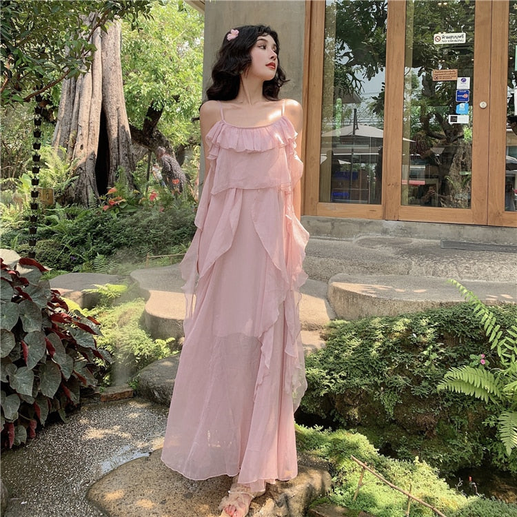 Eva Blush Pink Chiffon Fairy Dress 