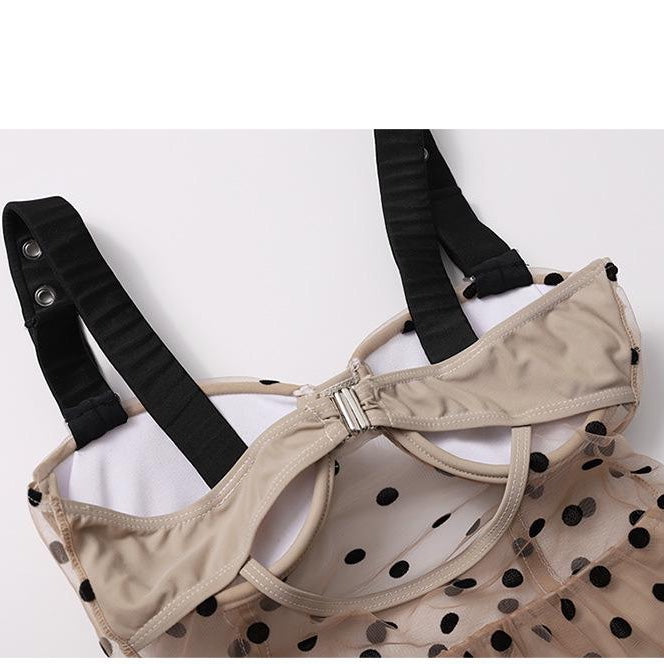 Eve Vintage-style Polka Dot Skirted Swimsuit Bathing Suit 