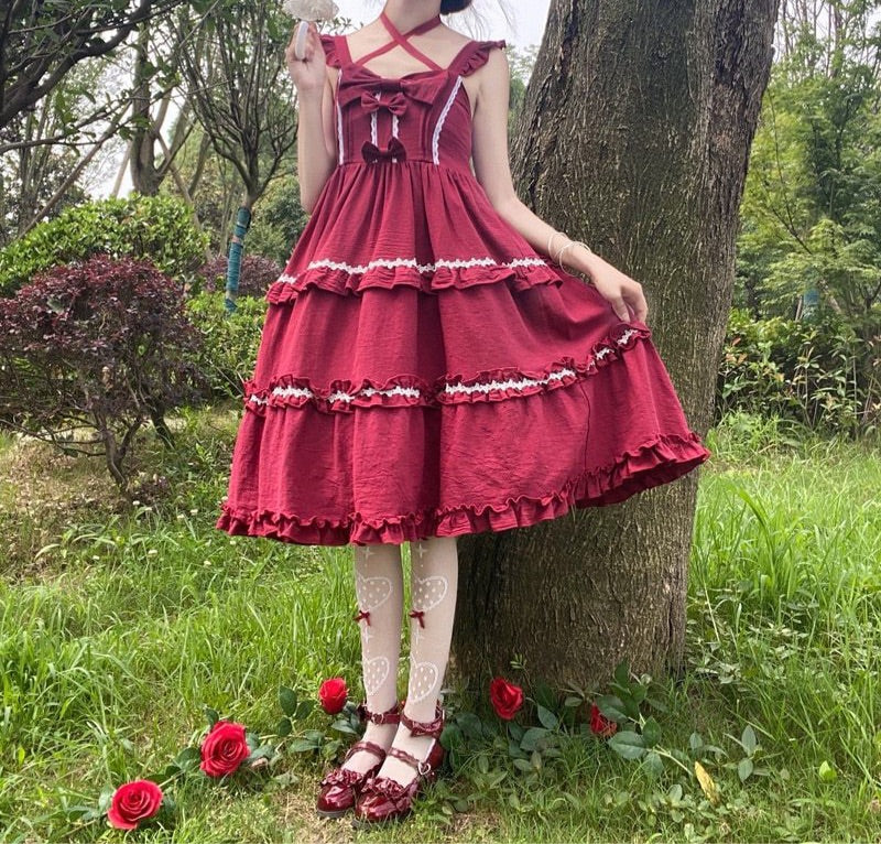 00s vintageコットンティアードjsk fairycore Lolita