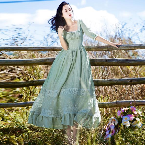 white christmas dresses Field Trip Vintage-style Lace Cotton Cottagecore Dress in Mint Green white christmas dresses Field Trip Vintage-style Lace Cotton Cottagecore Dress in Mint Green