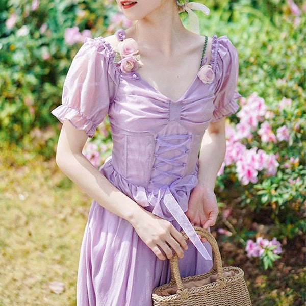 Fiona Lilac Romantic Royalcore Princess Dress 
