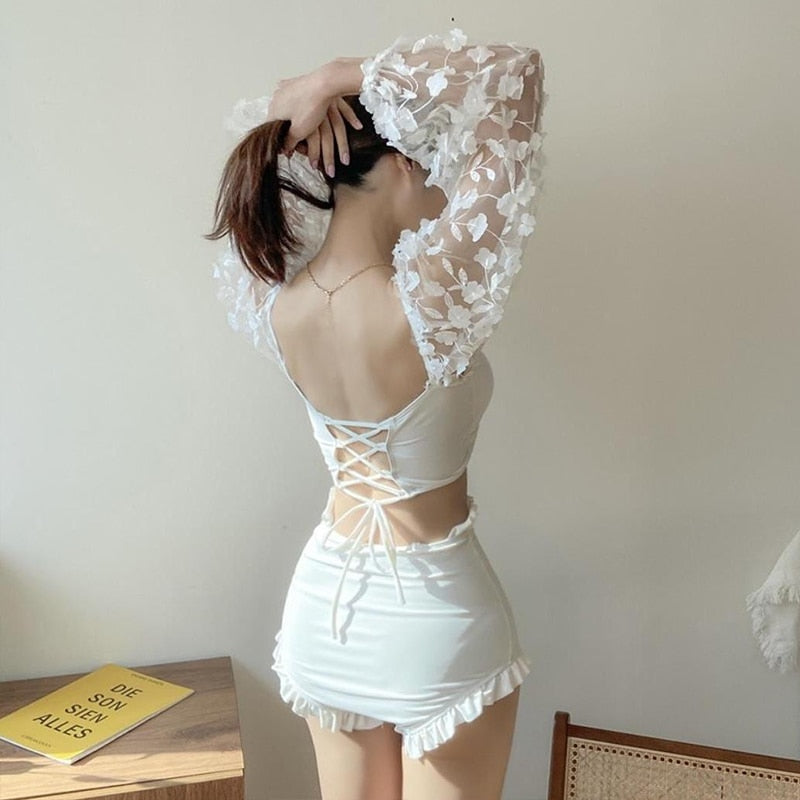 Flower Water Angelcore Fairy Swimsuit 