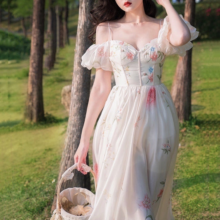 Romantic Fairycore Flower Corset Fairytale Dress Fairy Dress Royalcore Romantic Fairycore Flower Corset Fairytale Dress Fairy Dress Royalcore