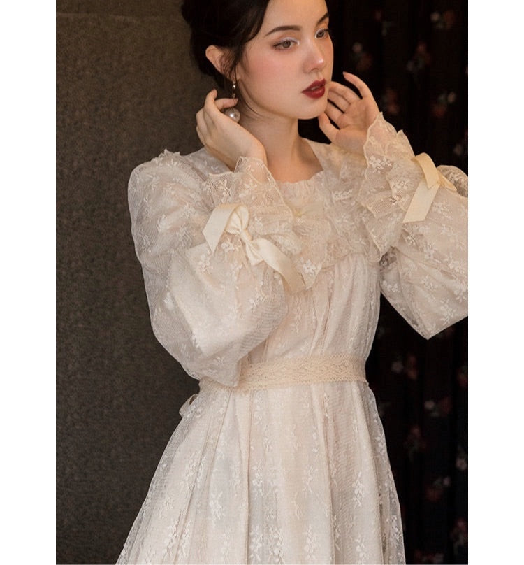 Gelleia Romantic Royalcore Lace Fairy Dress 