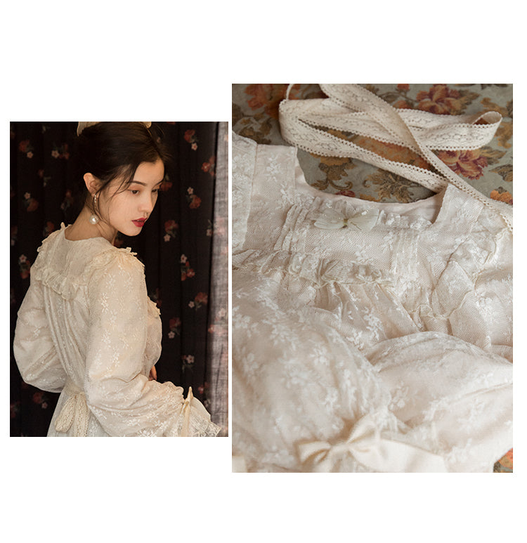 Gelleia Romantic Royalcore Lace Fairy Dress 