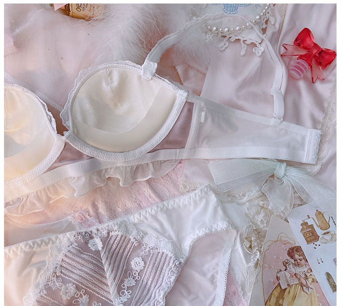 Girly & Romantic Lace Soft Girl Angel Princess 2-Piece Lingerie Set 