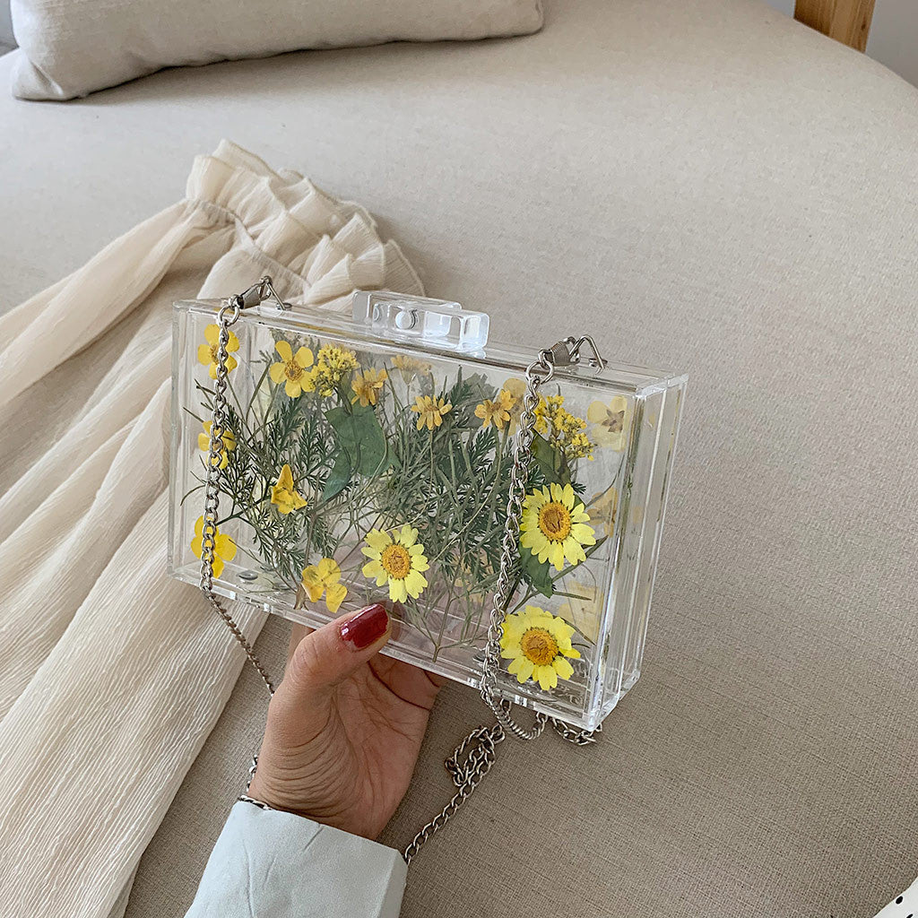 Happy Daisy Aesthetic Acrylic Clutch Bag 