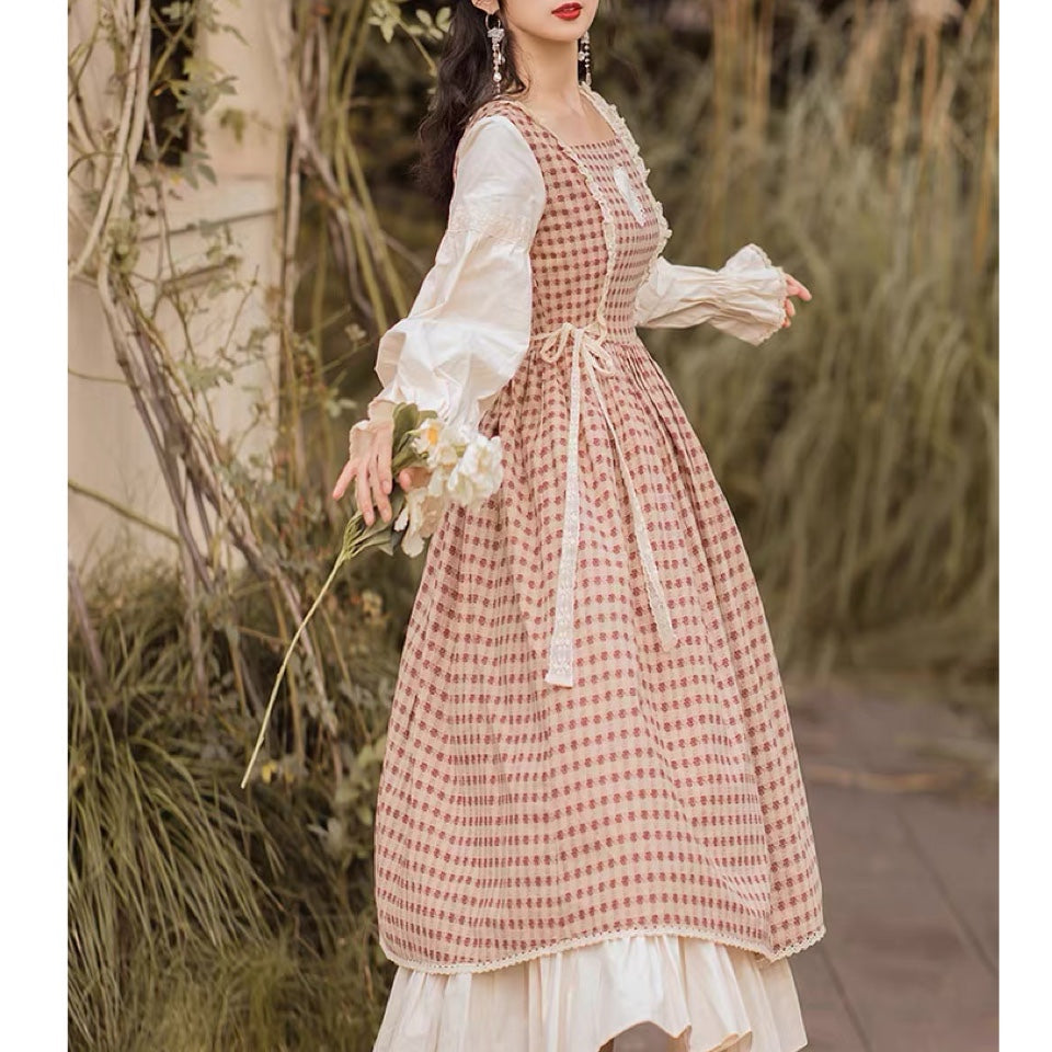 Honeyfield Plaid Vintage-style Cottagecore Dress 
