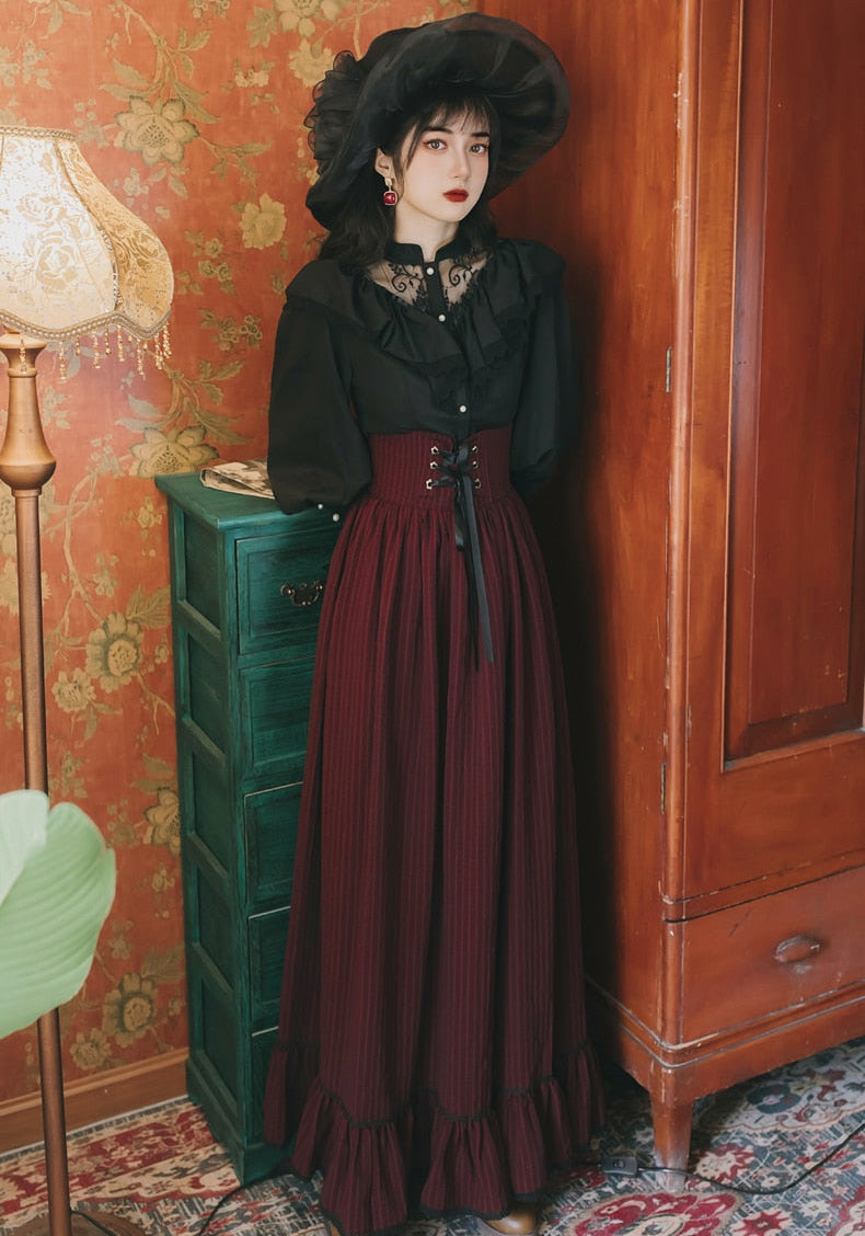 gothic cottagecore dress Victorian gothic Dark Cottagecore style dress dark cottagecore aesthetic