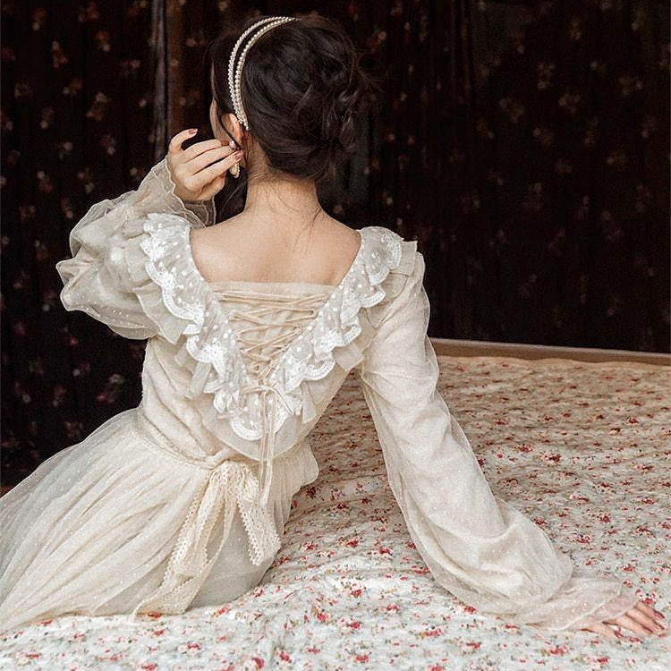 white christmas dresses Light Academia Vintage-aesthetic Princess Dress Cottagecore Fashion white christmas dresses Light Academia Vintage-aesthetic Princess Dress Cottagecore Fashion