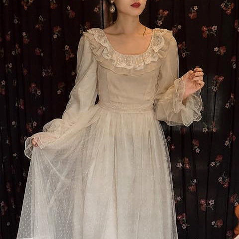 Light Academia Vintage-aesthetic Princess Dress Cottagecore Fashion Light Academia Vintage-aesthetic Princess Dress Cottagecore Fashion