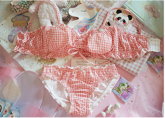 Cute Kawaii Lolita Lingerie Set  Underwear Lolita Kawaii Bra