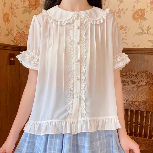 Kawaii Princess Short Sleeve Lolita Blouse 