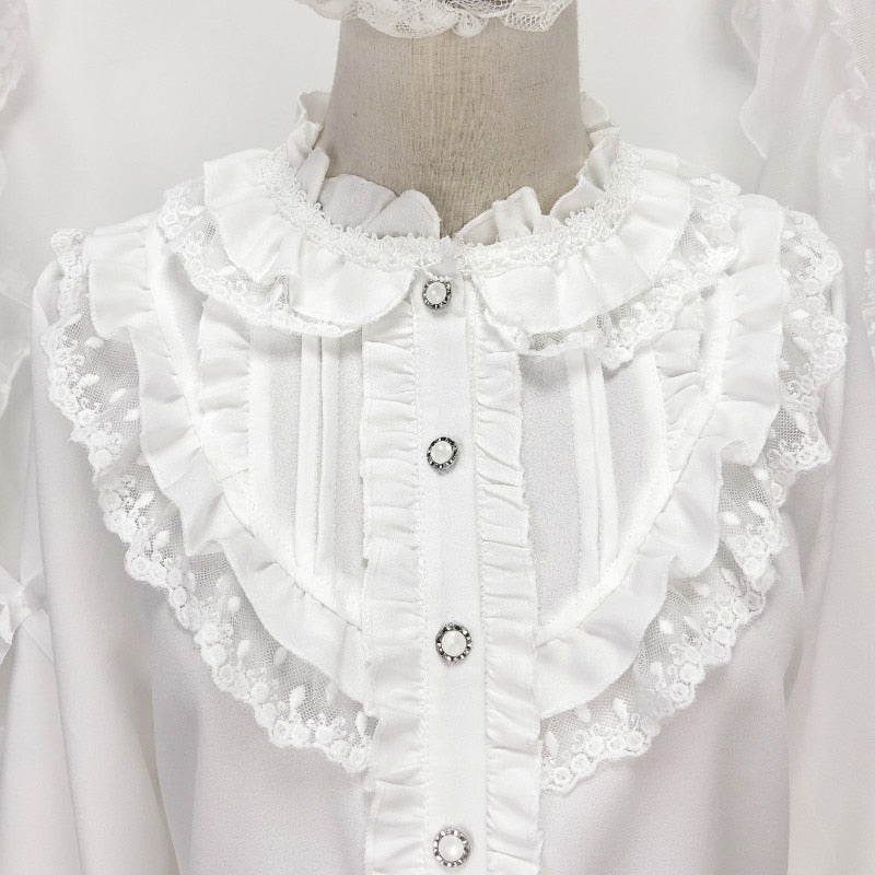 Kawaii Princess White Long Sleeve Lolita Shirt 