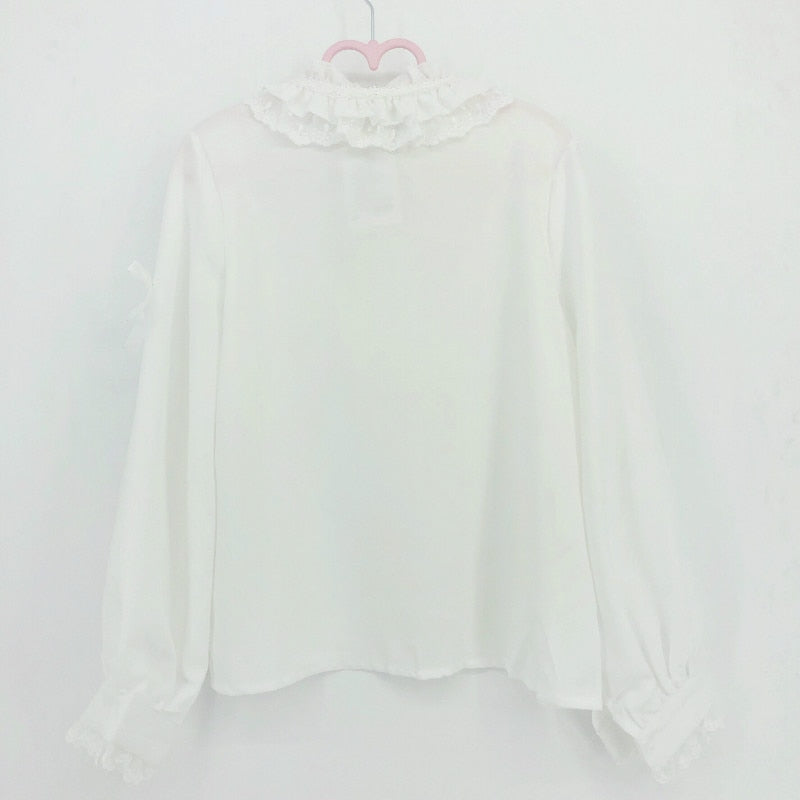 Kawaii Princess White Long Sleeve Lolita Shirt 