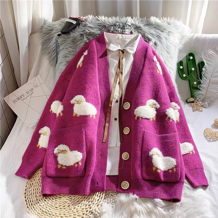 Snobby Sheep fine-knit plain cardigan - Purple