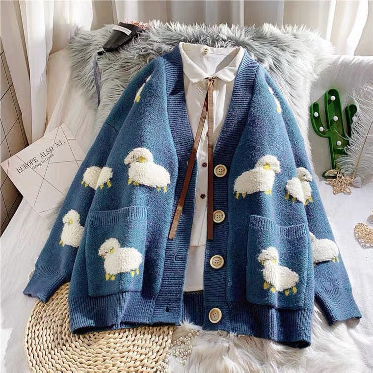 Bonnie Mob Cloud Intarsia Sweater - Blue – Dreams of Cuteness