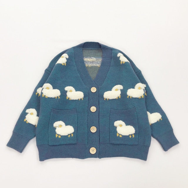 Lamb Dreams Soft Knitted Kawaii Cardigan Sweater 