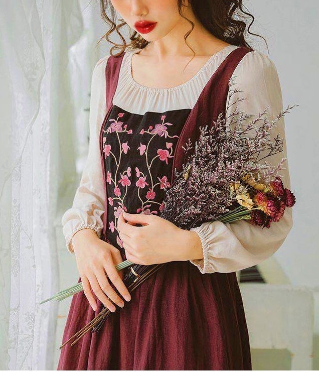 Cottage Witch Dress with Headscarf Village Witch Cottagecore Dress Cottage Witch Dress with Headscarf Village Witch Cottagecore Dress