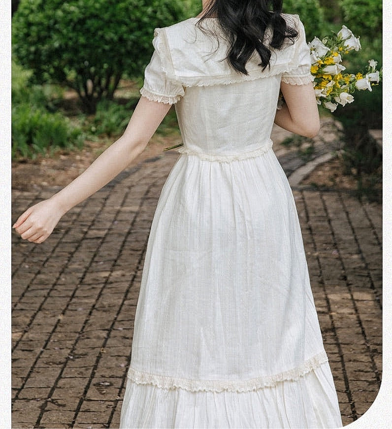 Lilly of The Valley Embroidered CottagecoreDress 