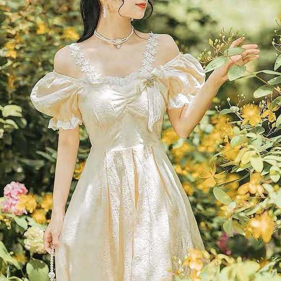 Belle Off-Shoulder Princess Fairy Dress Fairycore Aesthetic Fairy