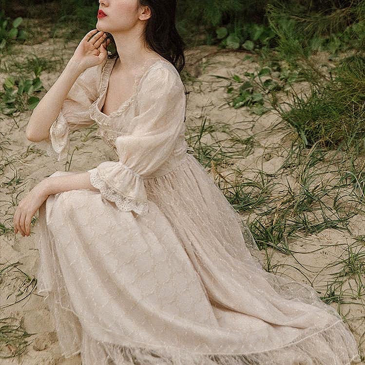 Romantic Royalcore Princess Vintage-style Lace Fairy Dress Fairycore Romantic Royalcore Princess Vintage-style Lace Fairy Dress Fairycore
