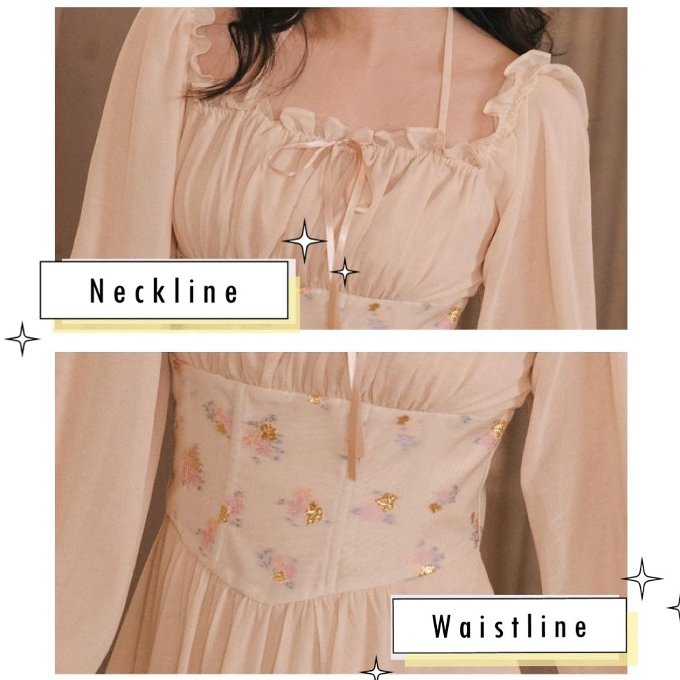 Marigold Blush Romantic Academia Vintage-style Dress 
