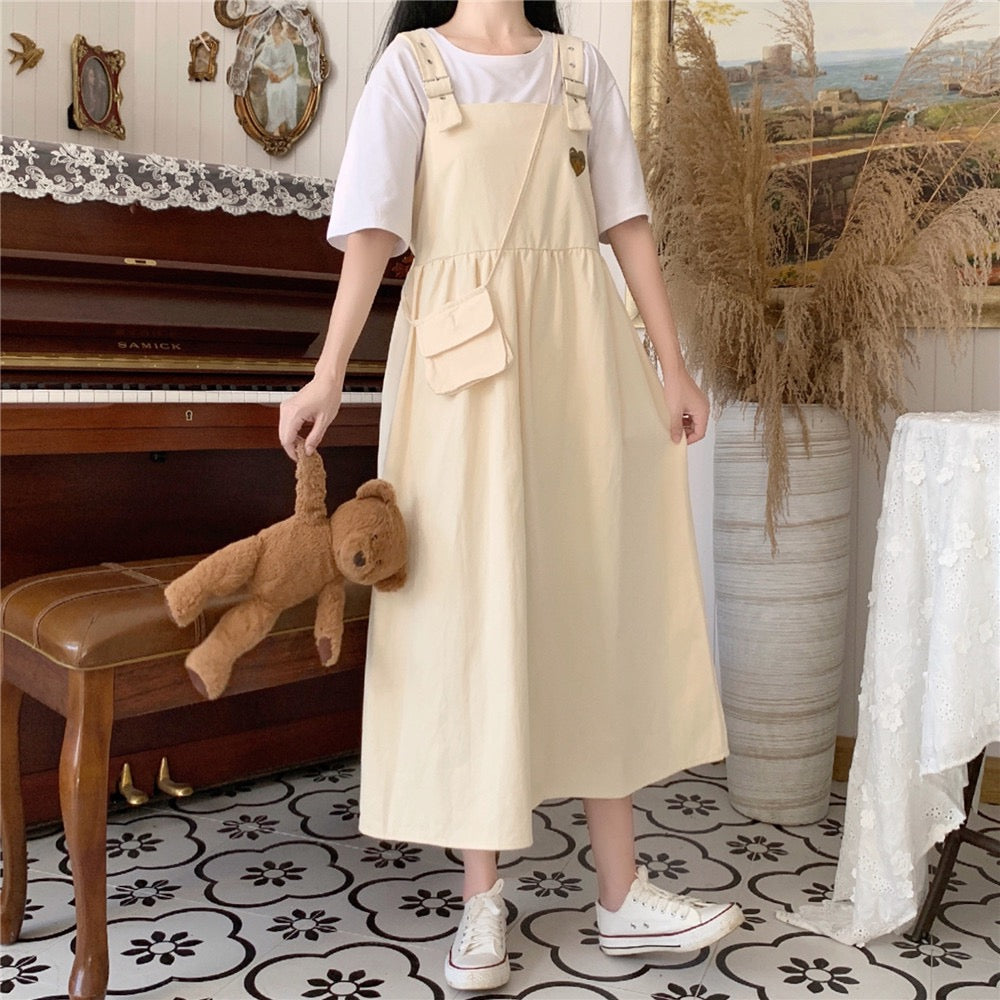 Meri Cupcake 2-piece Kawaii Aesthetic Pinafore Dress + Purse Set 