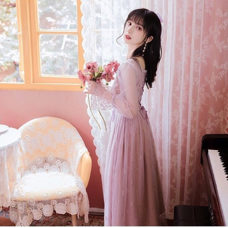Woman Wearing Dress in Romantic Style in Garden · Free Stock Photo