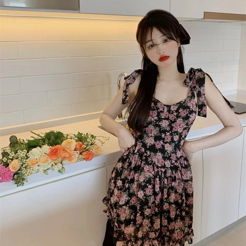 Moody Floral Grunge Mini Dress 