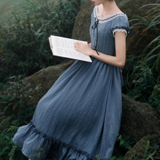 Nightfall Poem Vintage-style Romantic Academia Dress 