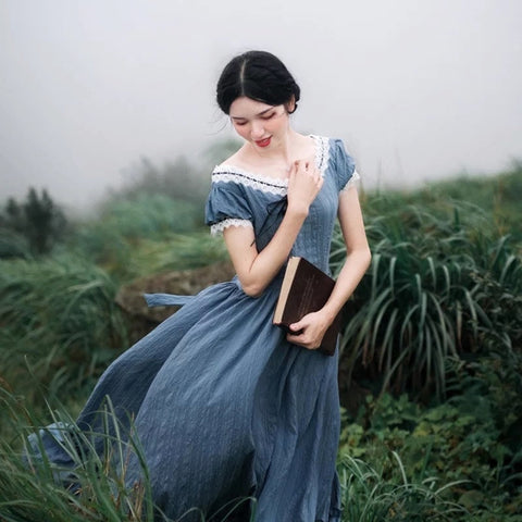 Nightfall Poem Vintage-style Romantic Academia Dress 