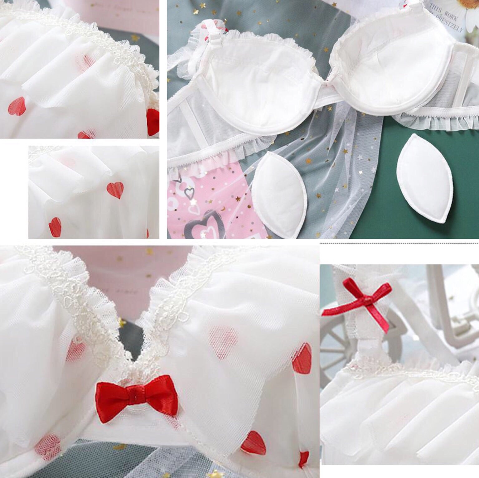 Lolita Lingerie Cute Bow Side Split Two Pieces Nightwear – Risette