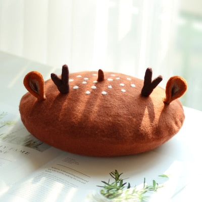 Oh Deer 🦌 Felted Wool Beret 