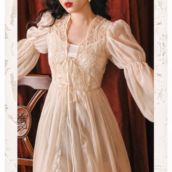 Ophelia 2-Piece Romantic Academia Fairy Lace Dress Set 