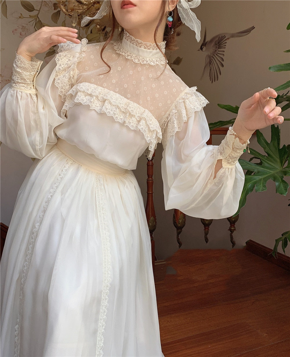 Romantic Royalcore Edwardian Vintage Dress Princesscore Aesthetic Romantic Royalcore Edwardian Vintage Dress Princesscore Aesthetic