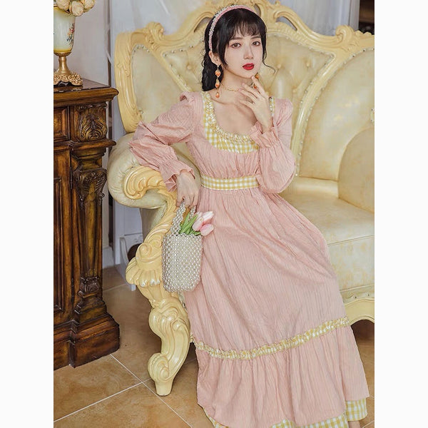 Pastel Princess Soft Girl Vintage-style Cottagecore Dress 