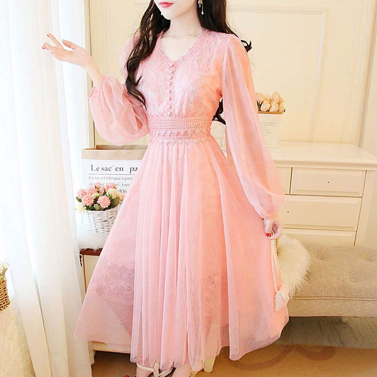 Pink Star Embroidered Tulle Fairy Dress 