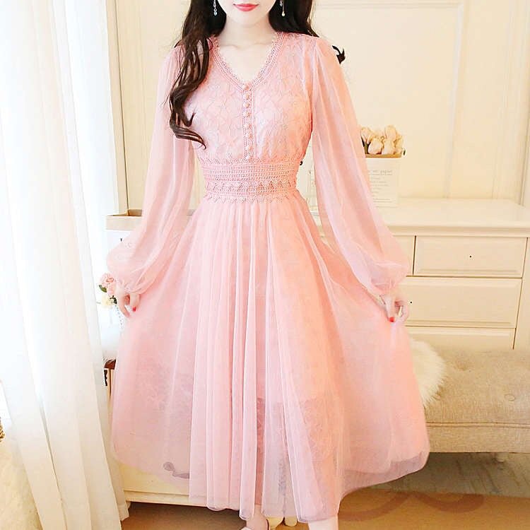 Pink Star Embroidered Tulle Fairy Dress 