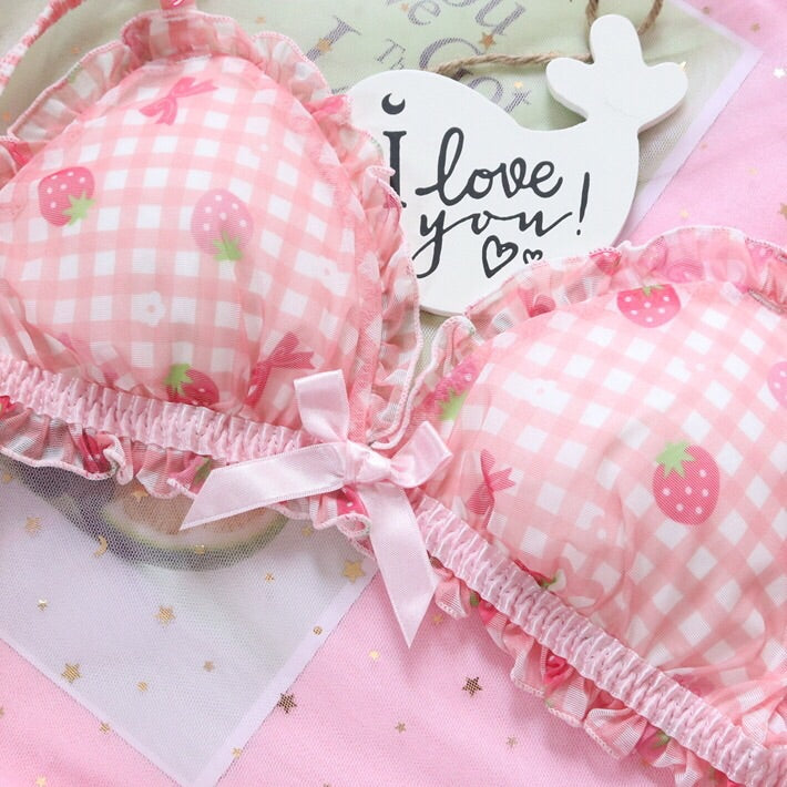 Pink Strawberry Kawaii Lingerie Set