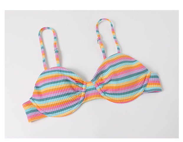 Rainbow Sea Pastel Kawaii Aesthetic Skirted Swimsuit 