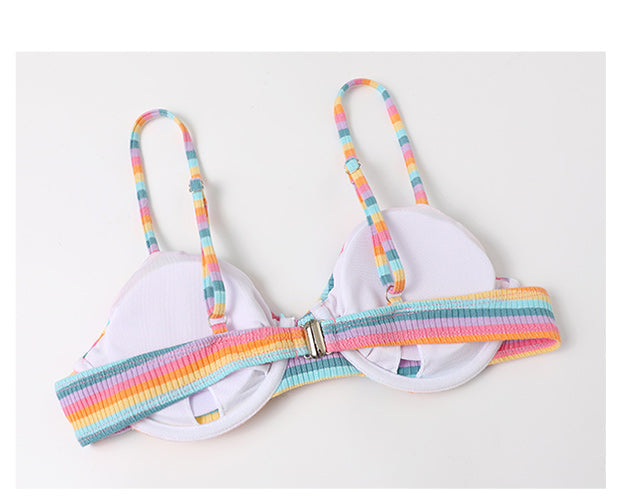 Rainbow Stripe Bikini / Bralette -  Canada