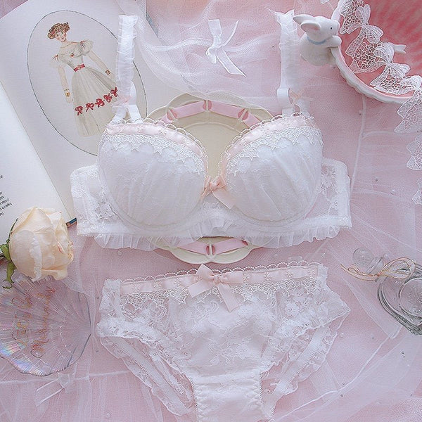Girly & Romantic Lace Soft Girl Angel Princess 2-Piece Lingerie Set