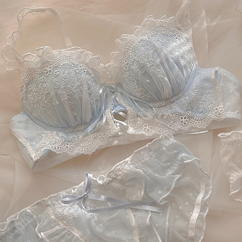 White lace bralettes  Luxury, vintage-inspired lingerie