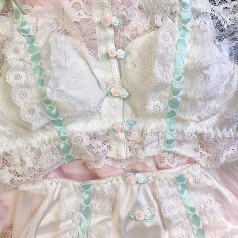 Roses & Lace 2-piece Lace Kawaii Princess Nymphet Lolita Lingerie Set 